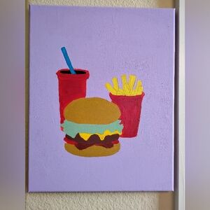 Pop Art Painting On Canvas Fast Food